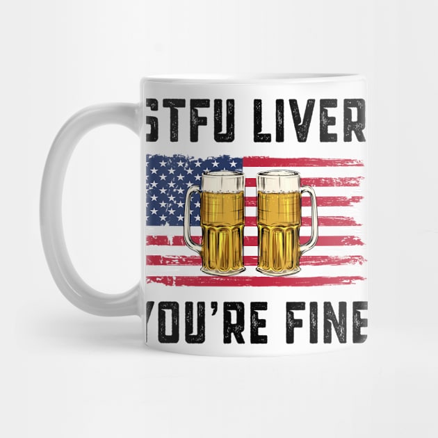 Funny Beer July 4th Gift USA Flag Fourth of July by qwertydesigns